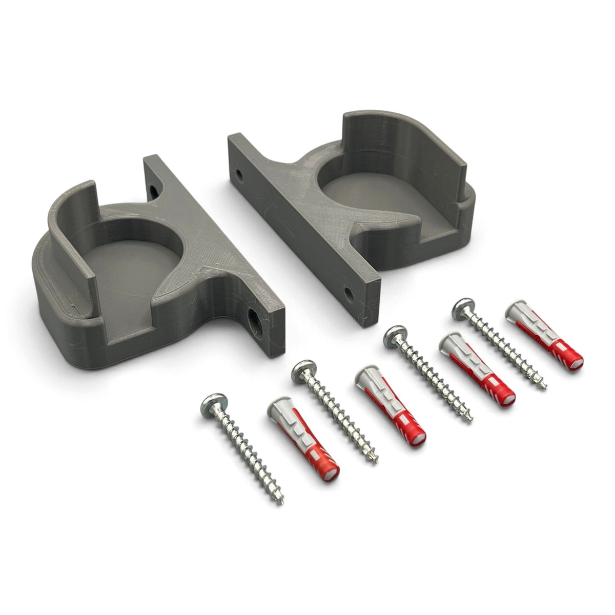 PLEXONE Halter für FRITZ!Box 5530-7530AX, Grau, 2er-Set mit vier Schrauben und vier Dübeln