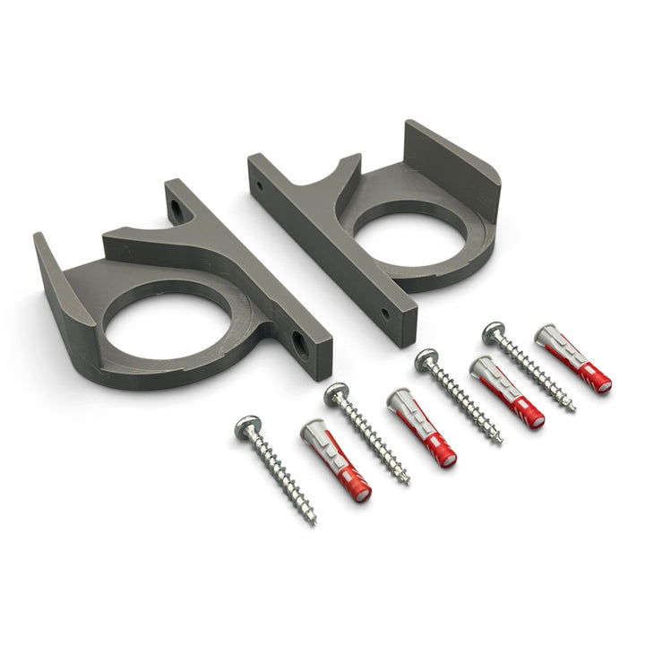 PLEXONE Halter für FRITZ!Box 5690F-7690-7590AX, Grau, 2er-Set mit vier Schrauben und vier Dübeln