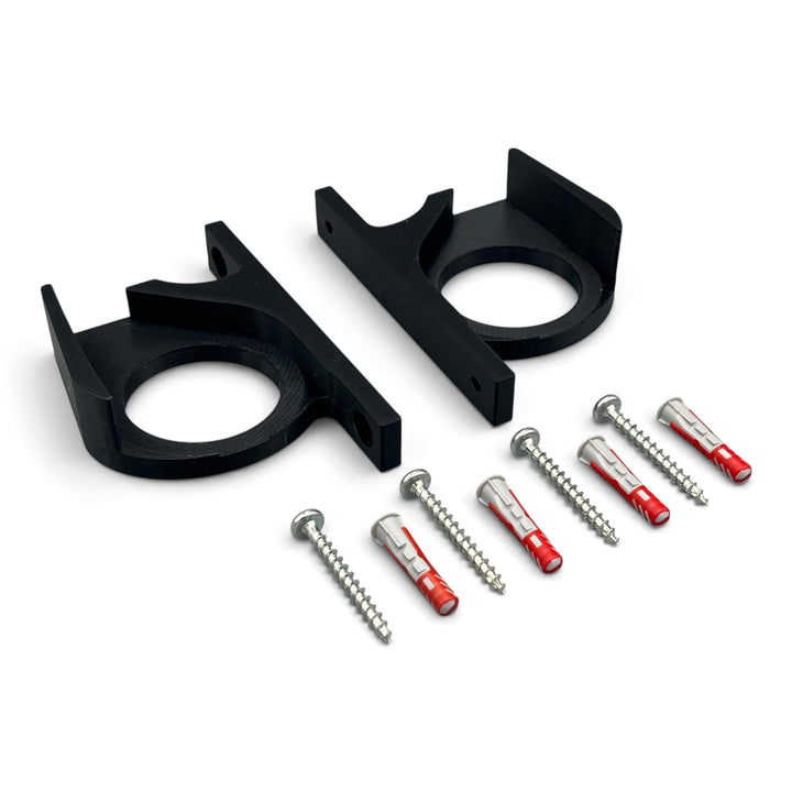 PLEXONE Halter für FRITZ!Box 5690F-7690-7590AX, Schwarz, 2er-Set mit vier Schrauben und vier Dübeln