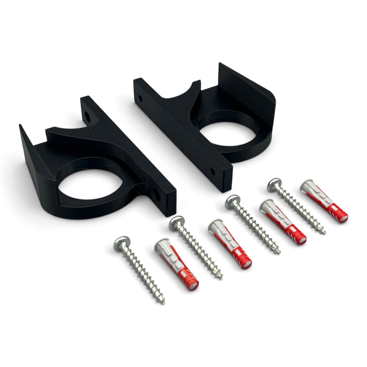 PLEXONE Halter für FRITZ!Box 7590, Schwarz, 2er-Set mit vier Schrauben und vier Dübeln