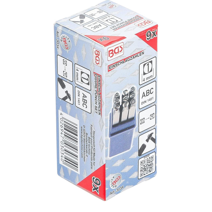 BGS Schlagzahlen Set 4 mm zur Metallbeschriftung