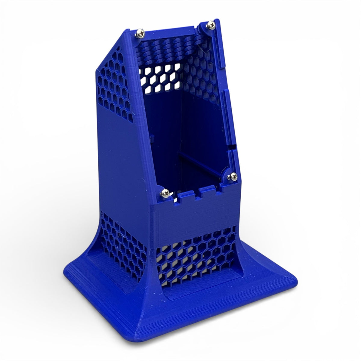 3DTools Cooling Tower One Gehäuse aus blauem PETG für Bitaxe Miner mit Wabenstruktur für optimale Belüftung