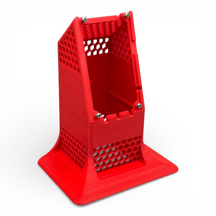 3DTools Cooling Tower One Gehäuse in Rot für Bitaxe Miner mit Wabenstruktur für optimale Luftzirkulation