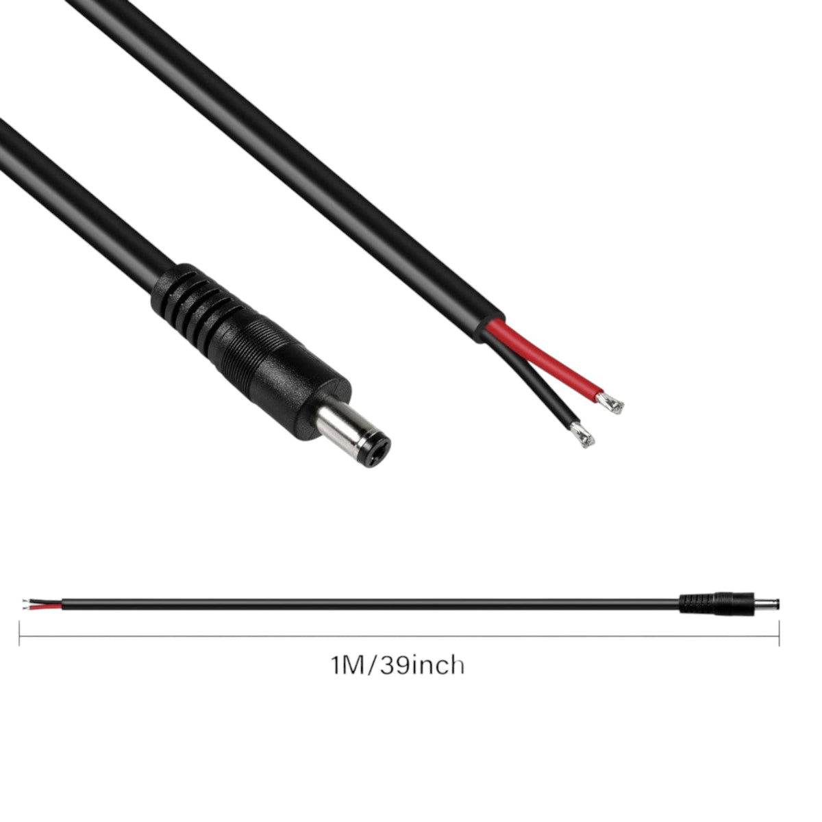 3DTools 1m Anschlusskabel mit DC-Stecker für Bitaxe und Nerdaxe Microminer mit abisolierten Enden