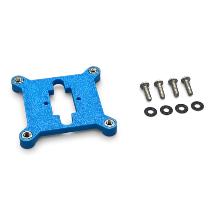 3DTools Sockeladapter aus blauem PETG für GeeekPi Ice Tower Montage auf Bitaxe Minern mit Montagematerial