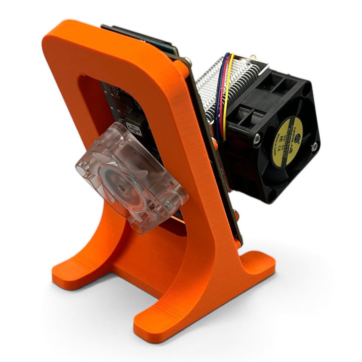 3DTools Bitaxe Ständer in Orange für Ultra, Supra und Gamma Miner aus PETG mit Halterung für Zusatzkühler
