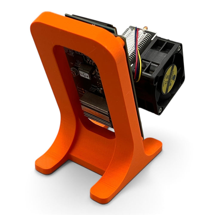 3DTools Bitaxe Ständer in Orange für Ultra, Supra und Gamma Miner aus PETG mit Halterung für Zusatzkühler