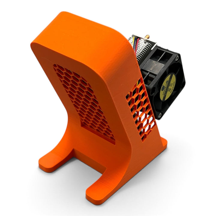 3DTools stehendes Gehäuse in Orange für Bitaxe Miner Ultra, Supra und Gamma mit Wabenstruktur aus PETG