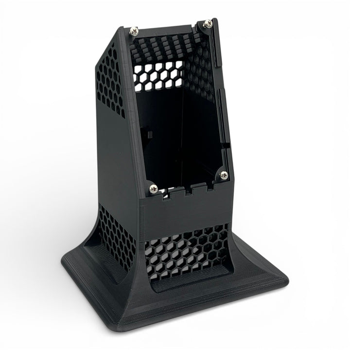 3DTools Cooling Tower One Gehäuse aus schwarzem PETG für Bitaxe Miner mit Wabenstruktur für optimale Belüftung
