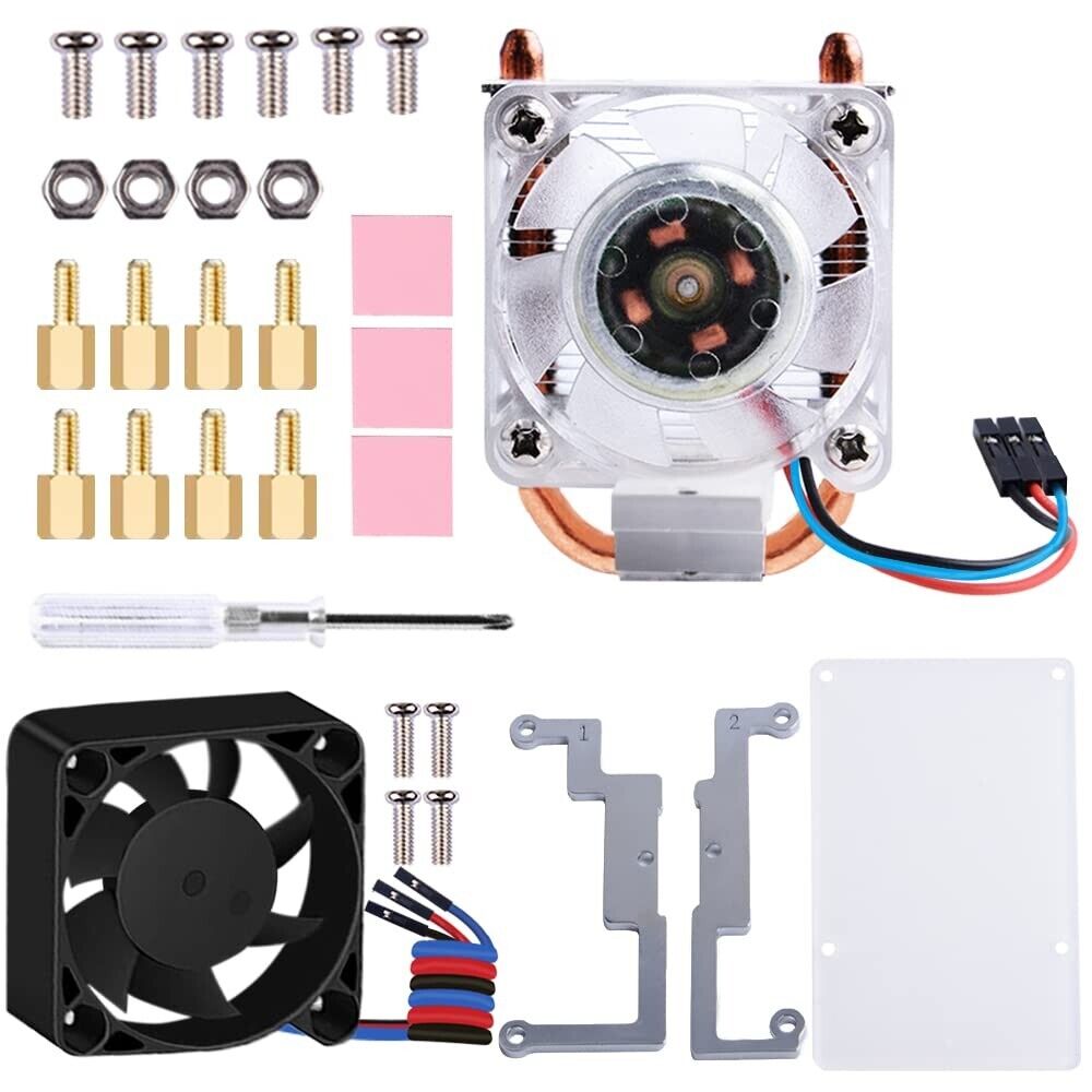 52PI Ice Tower CPU Cooling Fan Raspberry Pi 4B PI 3B RGB Light Lüfter GeeekPi