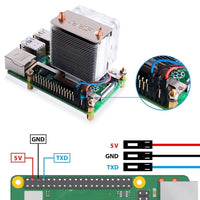 52PI Ice Tower CPU Cooling Fan Raspberry Pi 4B PI 3B RGB Light Lüfter GeeekPi