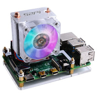 52PI Ice Tower CPU Cooling Fan Raspberry Pi 4B PI 3B RGB Light Lüfter GeeekPi