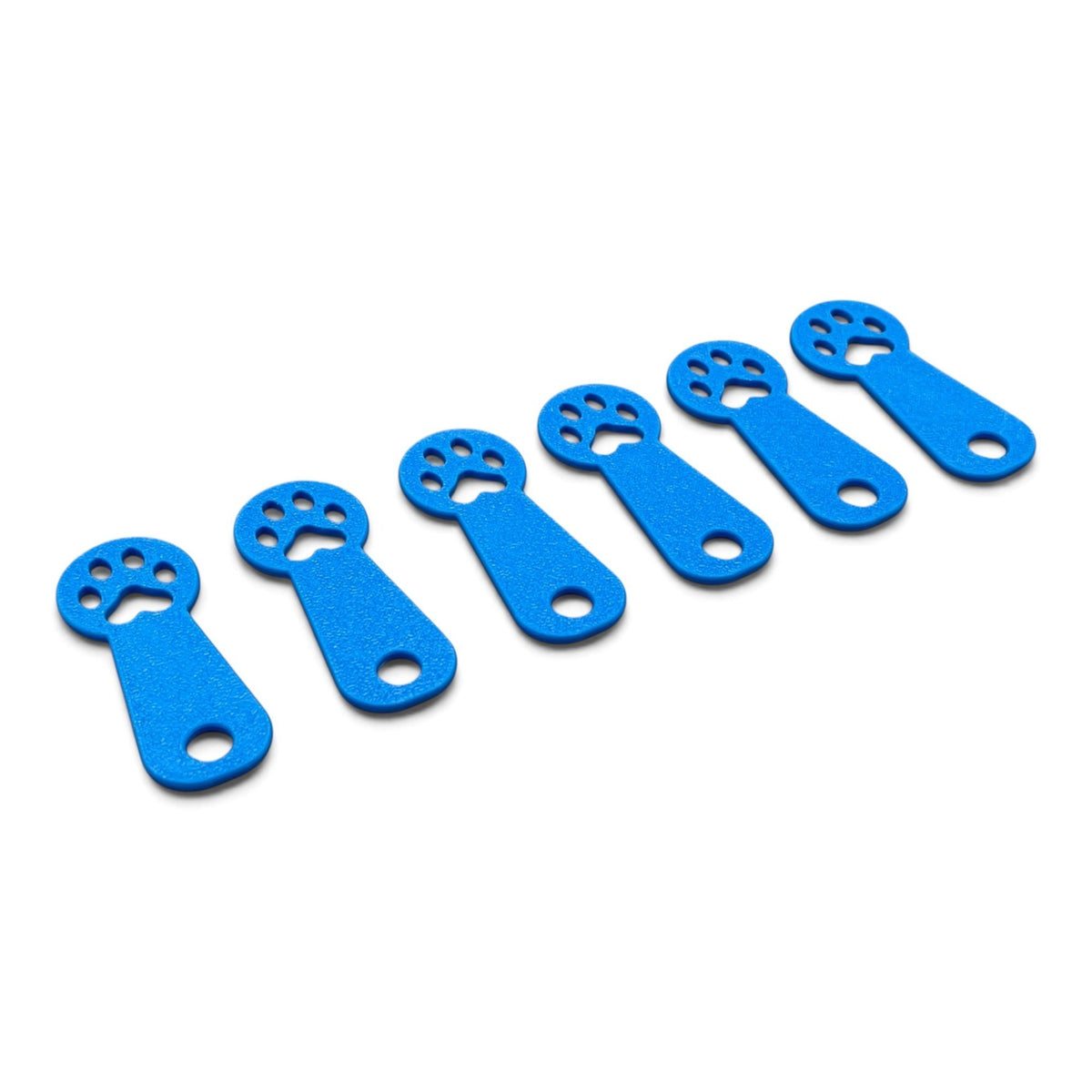 3DTools Einkaufswagenlöser im Pfoten-Design aus blauem PETG, 6er-Set für 1-Euro-Münzsysteme