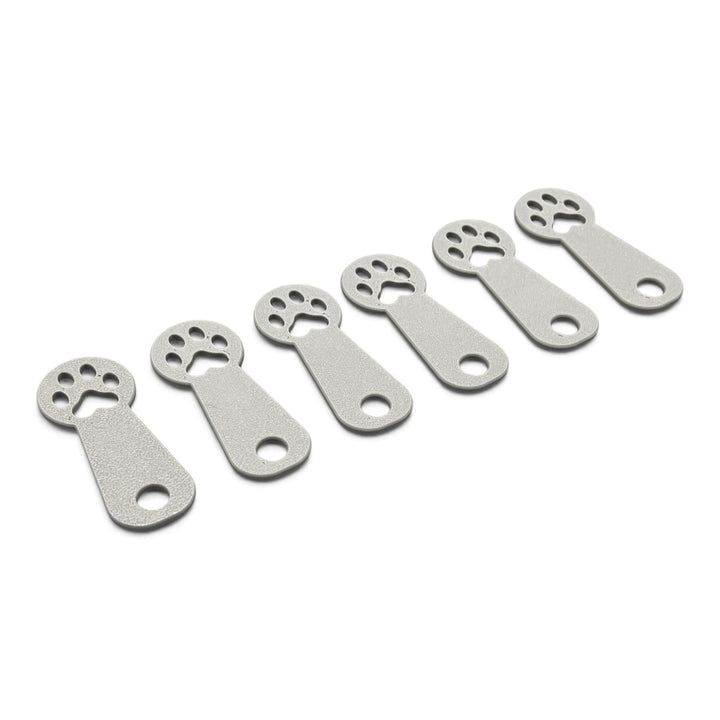 3DTools Einkaufswagenlöser im Pfoten-Design aus grauem PETG, 6 Stück für 1-Euro-Einkaufswagen