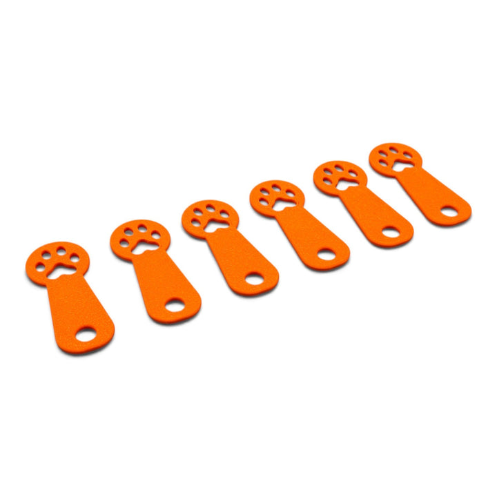 3DTools Einkaufswagenlöser im Pfoten-Design aus orangefarbenem PETG, 6er-Set für 1-Euro-Einkaufswagen
