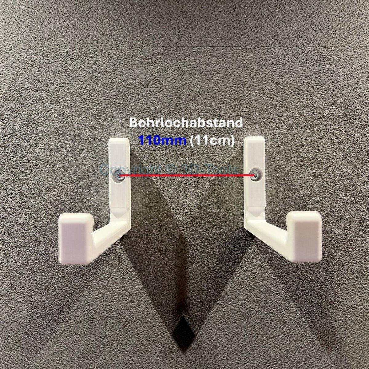 3DTools Wandhalterung für AVM FRITZ!Repeater 3000 AX in Weiß mit 110 mm Bohrlochabstand montiert an einer Wand