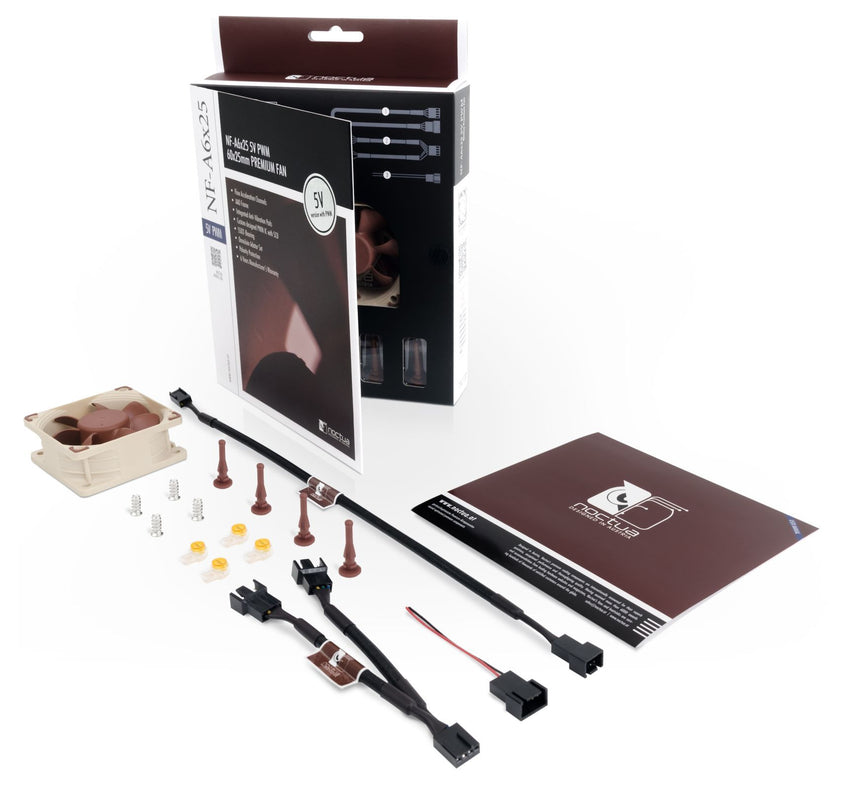 Noctua NF-A6x25 5V PWM Leiser Premium-Lüfter 4-Pin 5V Version - 3DTools