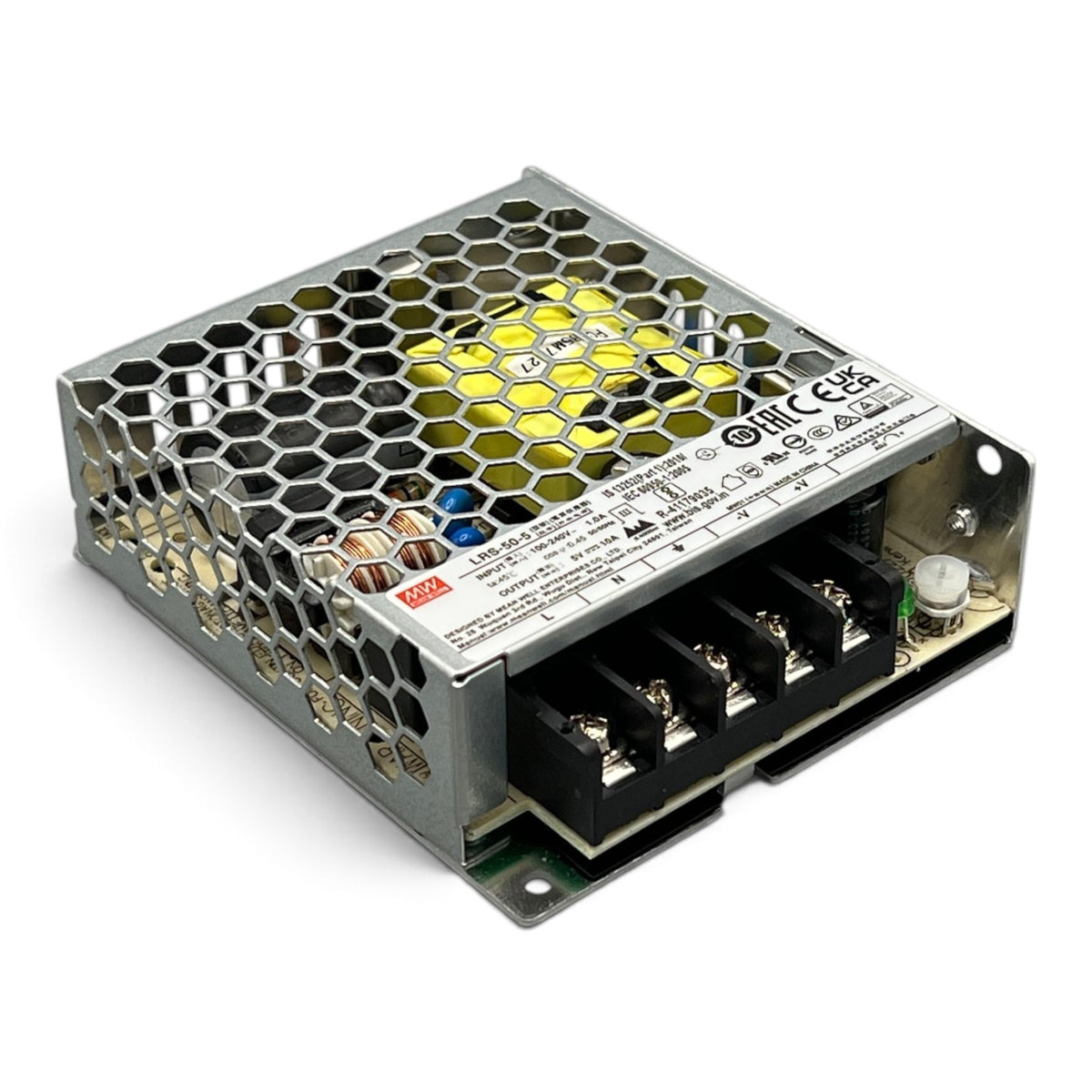 3DTools Mean Well LRS-50-5 Schaltnetzteil mit Metallgehäuse, 5V 10A 50W Leistung für Elektronikprojekte