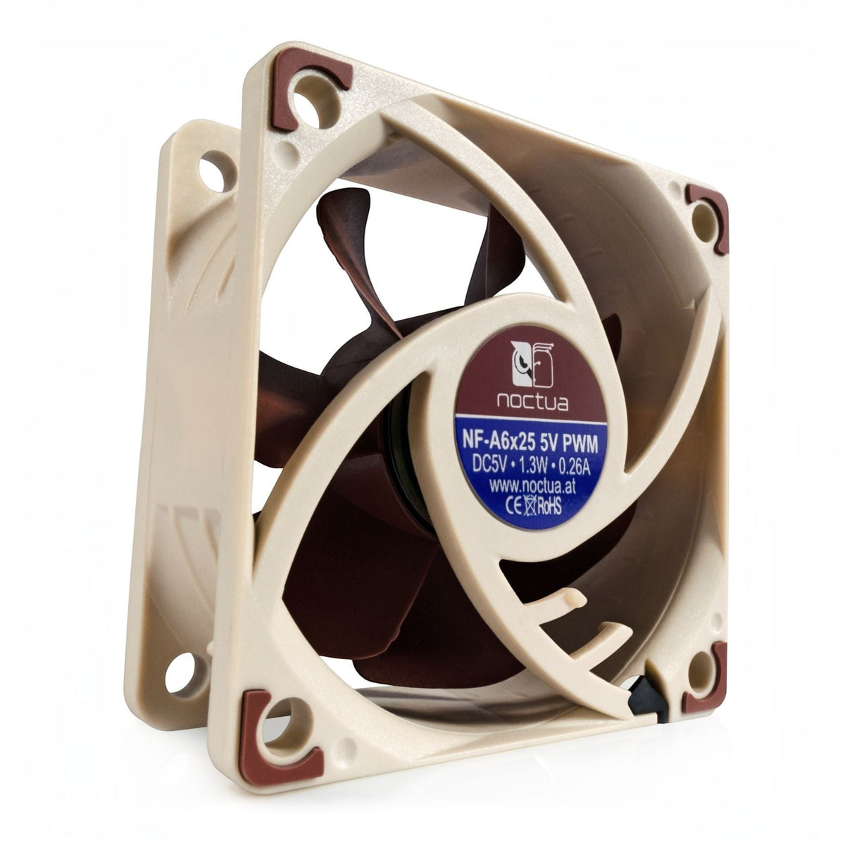 3DTools Noctua NF-A6x25 5V PWM Premium-Lüfter in Beige und Braun mit 60 mm Durchmesser für kompakte Kühlung