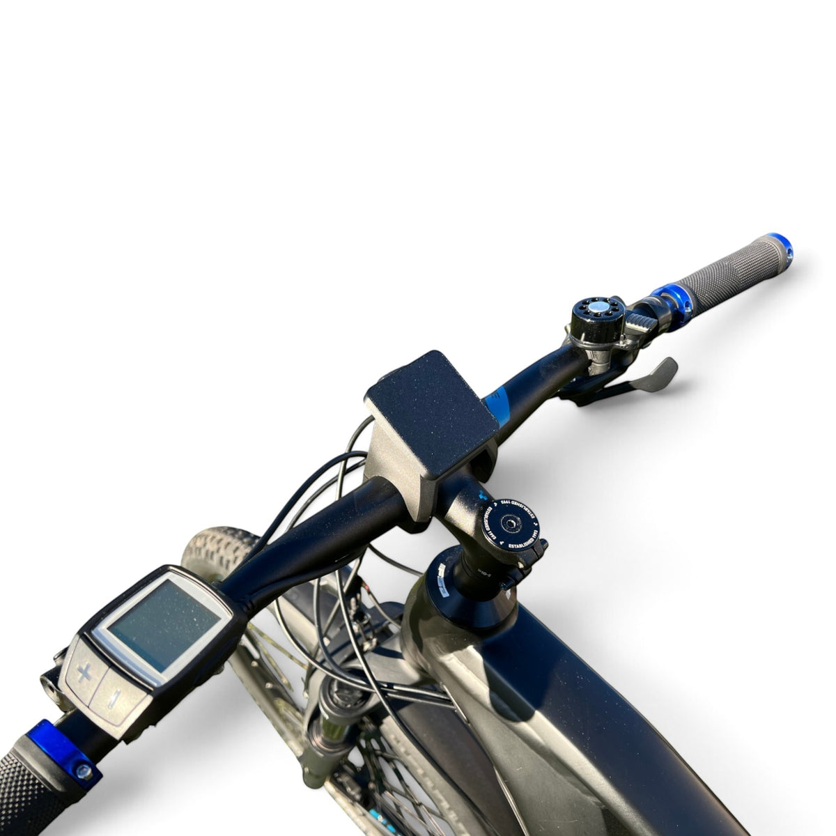 3DTools Schutzkappe für Bosch Intuvia und Nyon BUI255 Displayhalterung am E-Bike Lenker montiert