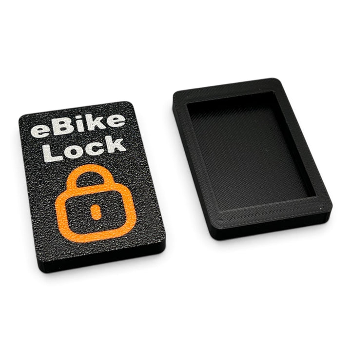 3DTools Schutzkappe für Bosch Kiox 300 und 500 Displayhalterung aus schwarzem PETG mit eBike Lock Aufdruck