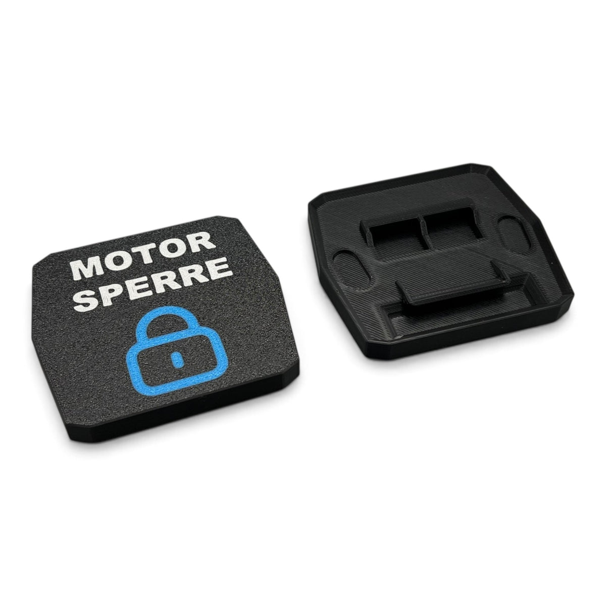 3DTools Schutzkappe für Bosch Nyon 2 BUI350 Displayhalterung aus schwarzem PETG mit Motor Sperre Aufdruck