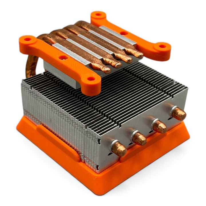 3DTools Sockeladapter in Orange für GeeekPi Low Profile Plus Kühler auf Bitaxe Minern aus PETG