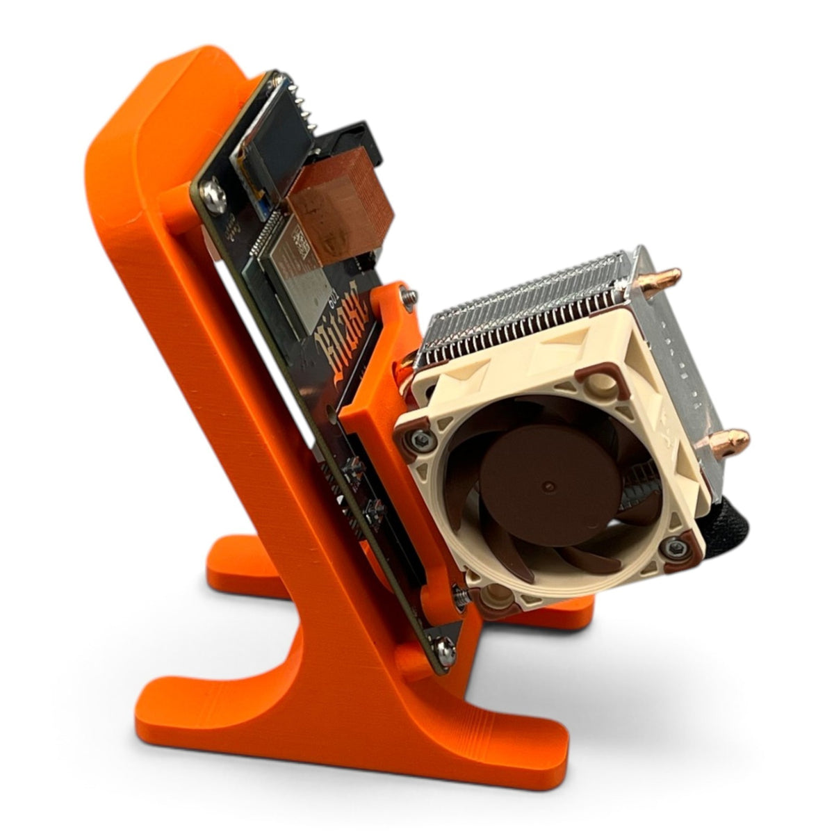 3DTools 2-Pin Sockeladapter in Orange für die Montage eines GeeekPi Ice Tower Kühlers auf Bitaxe oder Nerdaxe Minern