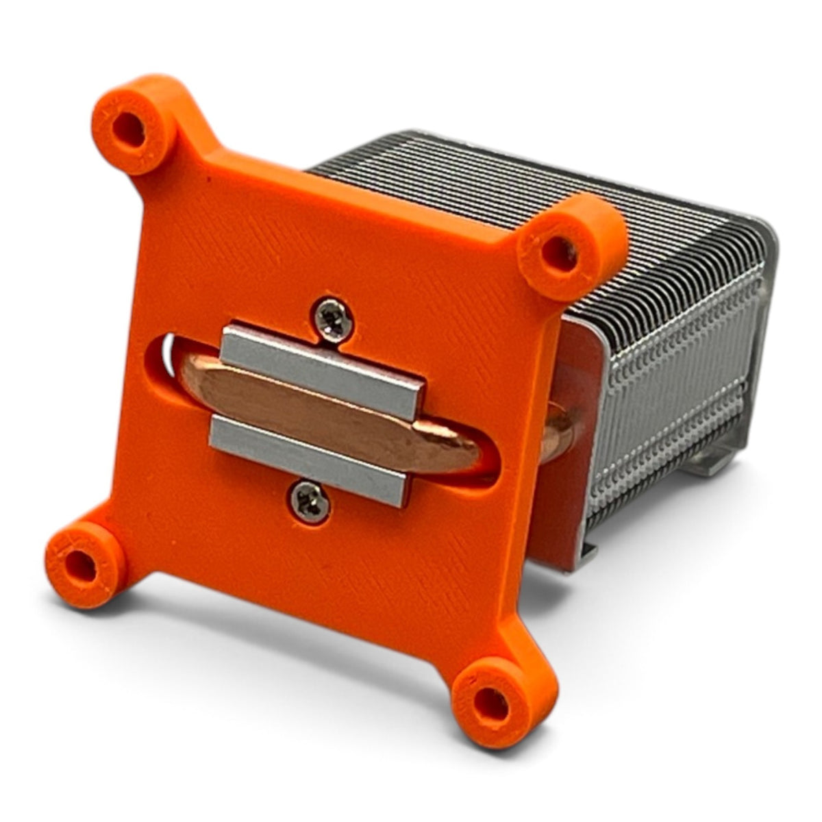 3DTools Sockeladapter in Orange für die Montage des GeeekPi Ice Tower Kühlers auf Bitaxe Minern