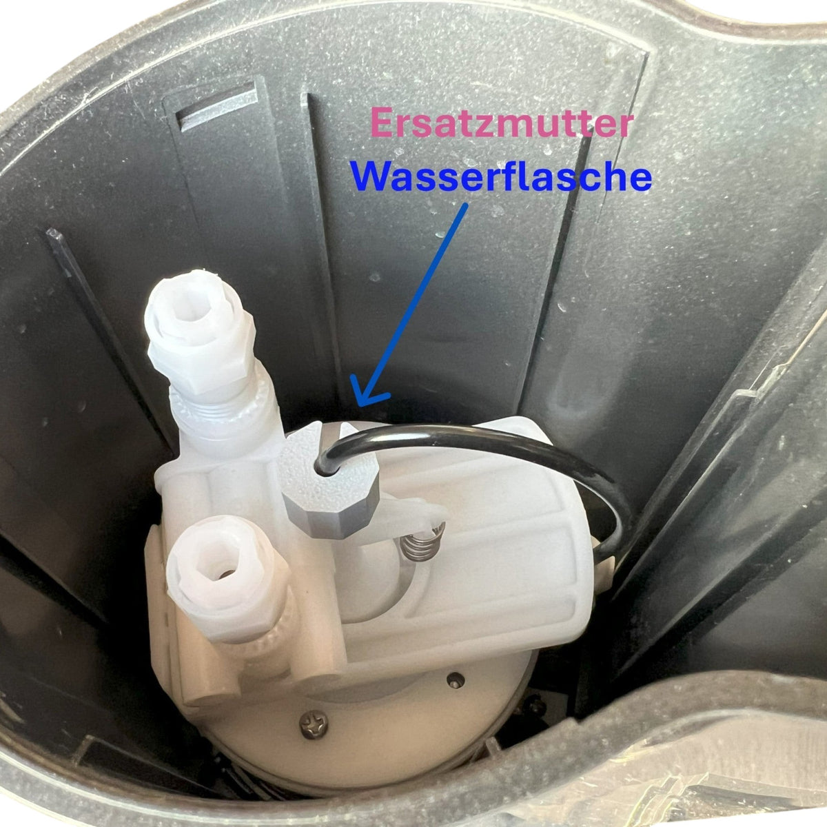 3DTools Reparaturset mit Ersatzmutter und Dichtung für SodaStream Wassersprudler im Gehäuse montiert