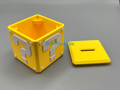 Super Mario Fragezeichen Block Würfel Spardose Game Geschenk Kinder Sparschwein - 3DTools