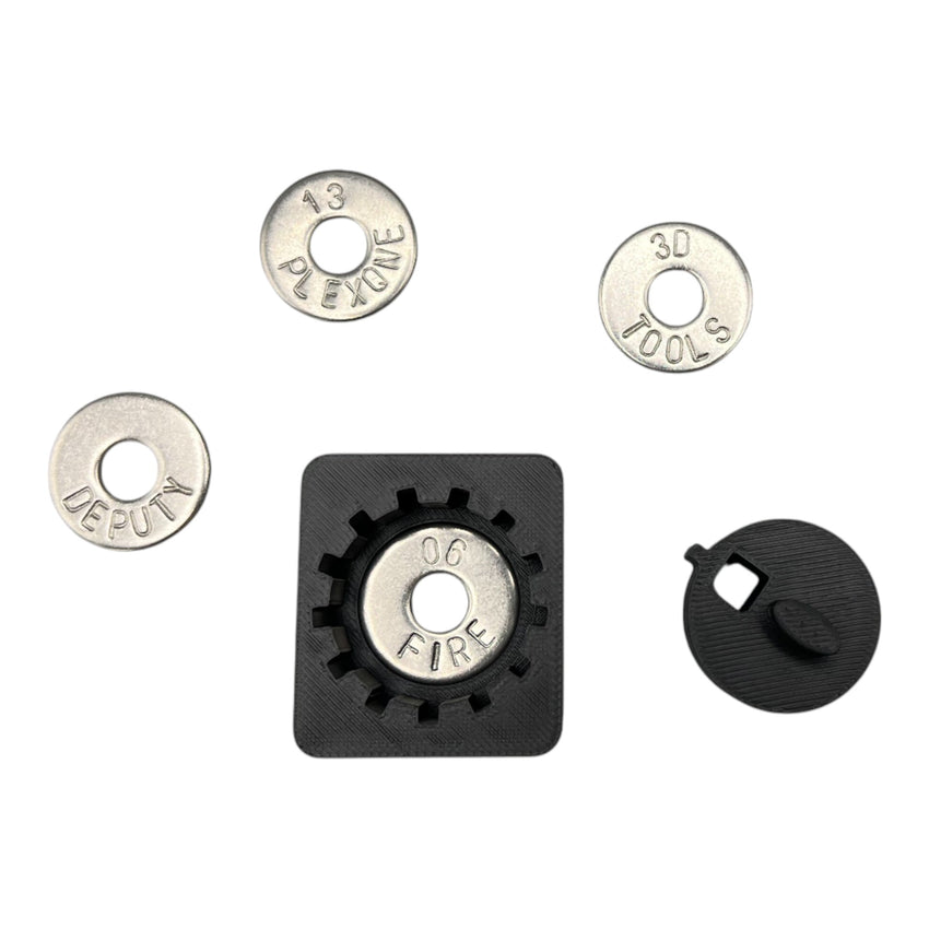 Seed Phrase sichern Unterlegscheiben stempeln Bitcoin Wallet Backup Metall BTC