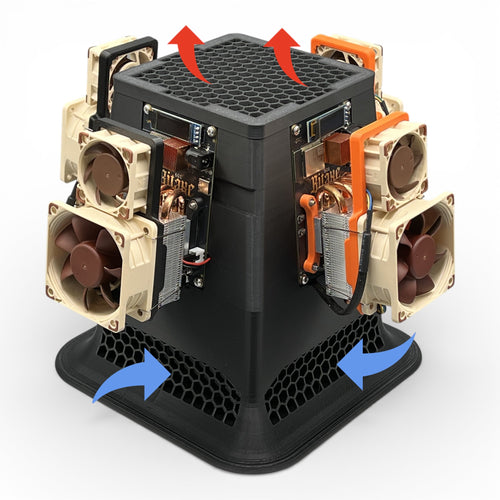 Bitaxe Quad Tower CT4 Gehäuse Ständer Cooling Tower 4MAX Overclock