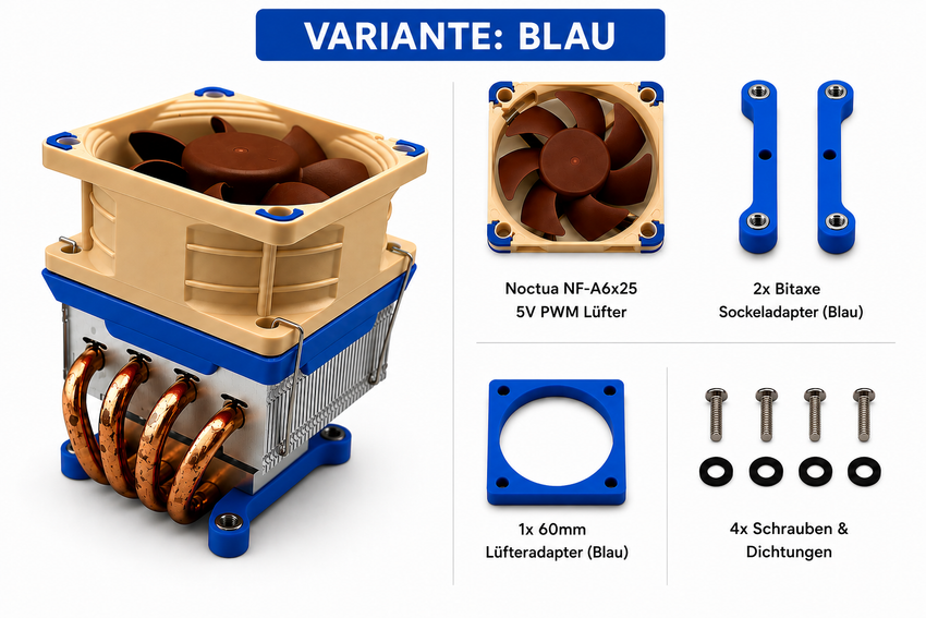 Bitaxe Premium Cooling Set – Variante Blau