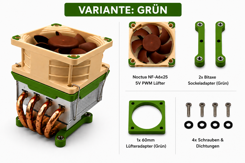 Bitaxe Premium Cooling Set – Variante Grün