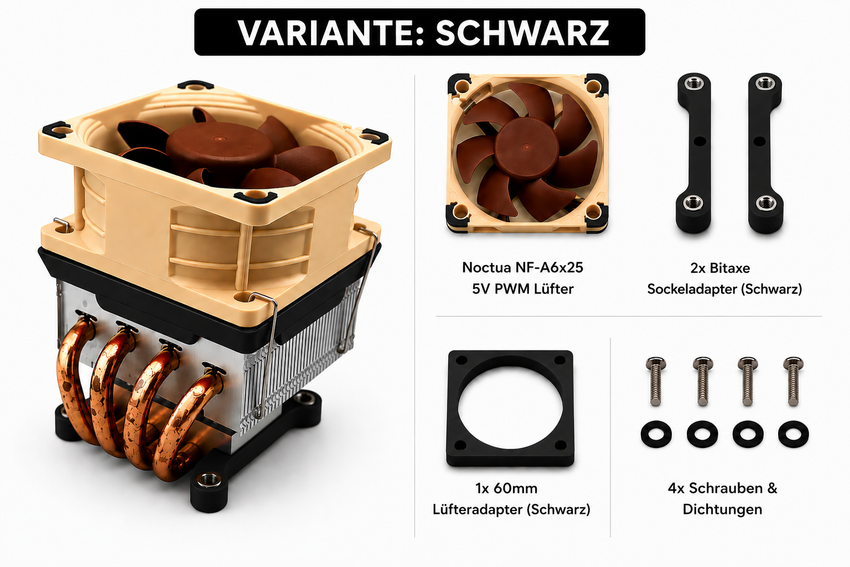 Bitaxe Premium Cooling Set – Variante Schwarz
