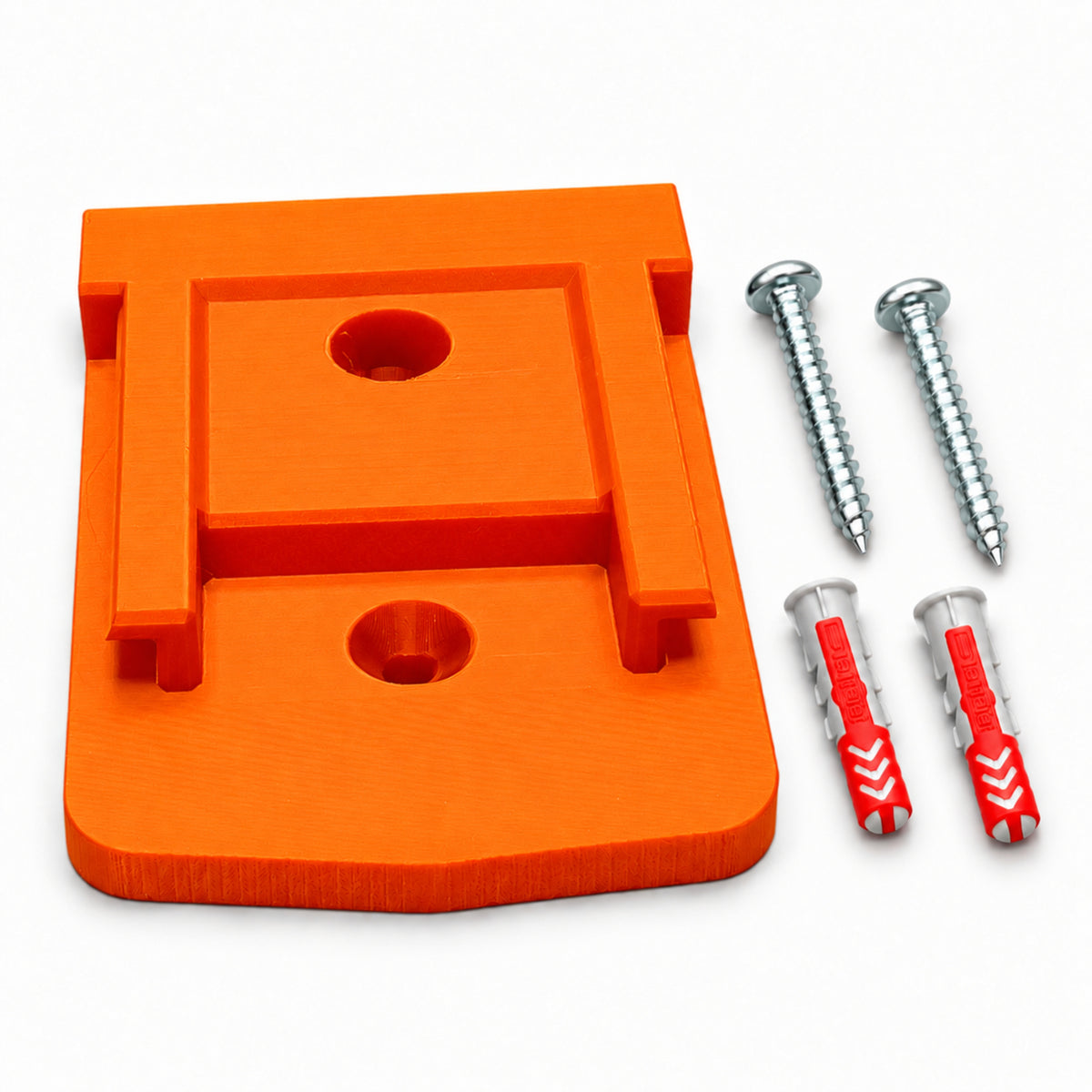 Oranger PLEXONE Werkzeughalter mit 2 Schrauben und 2 Dübeln