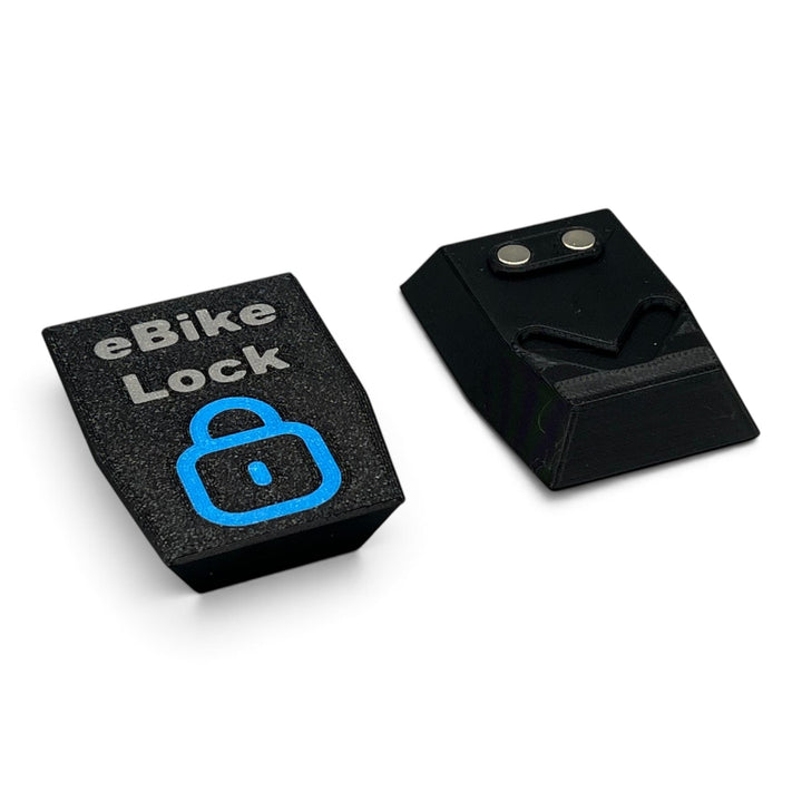 PLEXONE magnetische Schutzkappe für Bosch Kiox BUI330 – eBike Lock Blau, Vorder- und Unterseite derselben Kappe